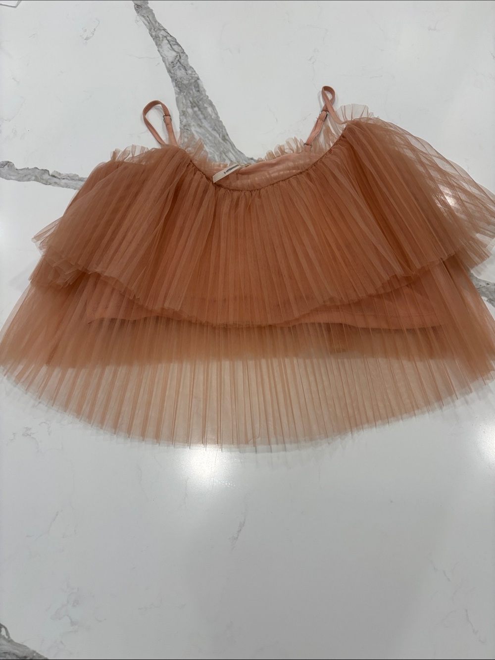 Anthropolgie peach color tulle top
